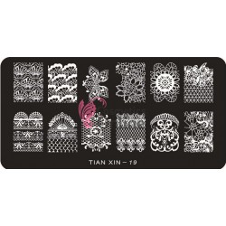 Matrita de Unghii din metal dreptunghiulara 6x12cm Tian Xin 019